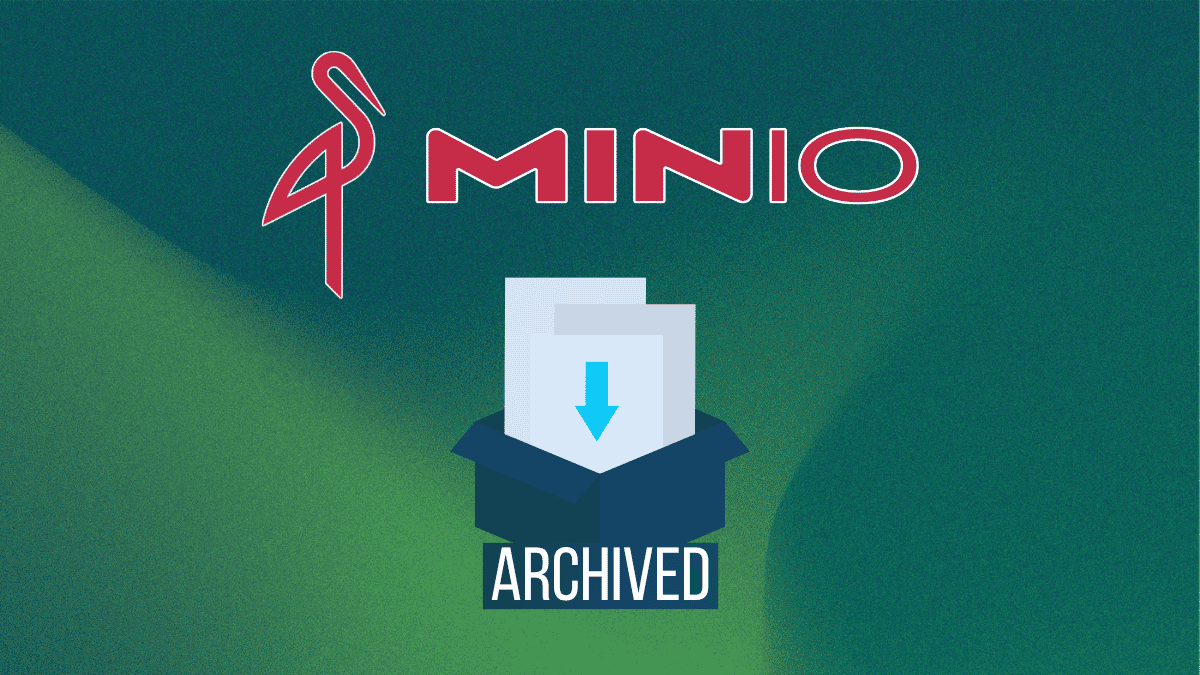 The MinIO logo above an archive box labelled ARCHIVED.